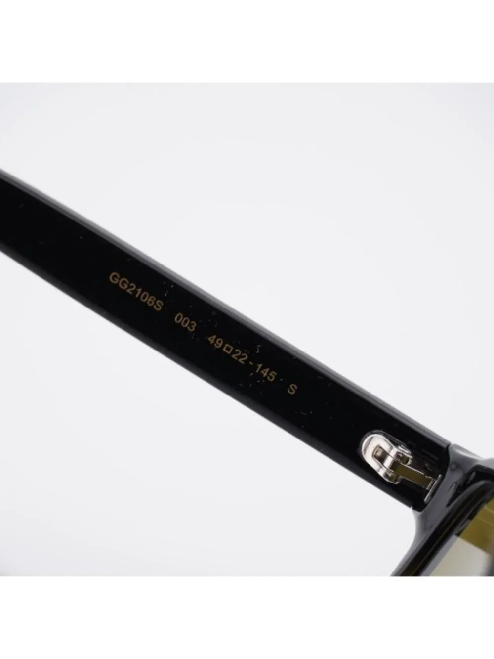 Gucci GG2106S 003 Sunglasses Black/Green Square Frame, Green Lenses